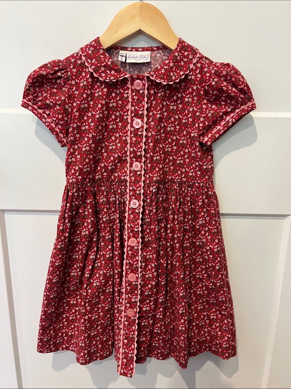 Rachel Riley Floral Button-Front Kids Dress